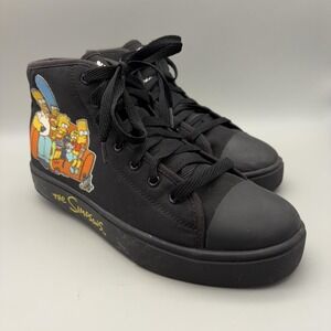 Heelys Hustle Simpsons Shoes Mens Size 9 Black Canvas Wheels Sneakers Limited